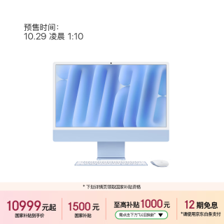 苹果 iMac M6 (10+10核) 16G 256G蓝色一体式电脑