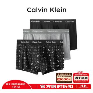 卡尔文·克莱 Calvin Klein 男士平角内裤套装 U2664G-YKS 3条装 黑灰 M