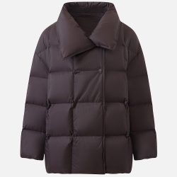 播 宽松云感立领羽绒服女宽松方格绗缝外套DDT4RD2099