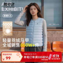 雪中飞 女式羽绒马甲 海盐奶盖蓝 XL 175/96A