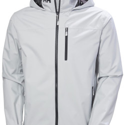 HELLY HANSEN, HH Helly-Hansen H/H哈雷汉森 HELLY HANSEN男士Crew 2.0防水防风连帽夹克外套城市通勤日常休闲 853 Grey Fog Large