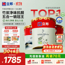 立邦 京雅居竹炭抗甲醛五合一内墙乳胶漆 54L套装(18L面漆*2+18L底漆)