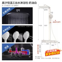 88VIP：科勒 恒温花洒数显挂墙淋浴柱按键大顶喷SH10雨神