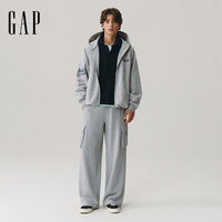 Gap 男装 新品刺绣口袋法式 宽松阔腿裤