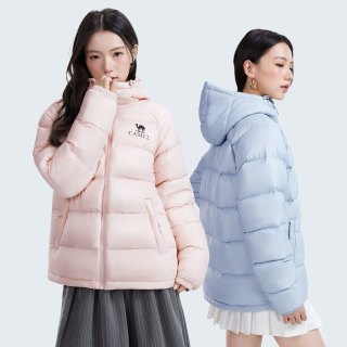 88VIP：骆驼 臻金City女装短款羽绒服冬季防风御寒保暖连帽面包服羽绒外套