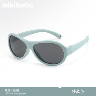 mikibobo 儿童偏光太阳镜 0-3岁儿童专用 防晒UV400男童女童 宝宝墨镜 P80007飞行员系列-砂蓝色