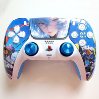 PlayStation 5手柄升级改装霍尔电磁摇杆TMR摇杆PS5原装游戏机手柄高端定制PS5 DualSense无线控制器 EVA绫波丽