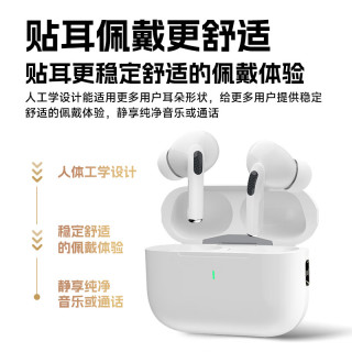 PERFECTSIGHT 2026新真无线耳机蓝牙耳机运动音乐无线耳机降噪入耳HiFi音乐游戏耳机通用礼物男女 白色