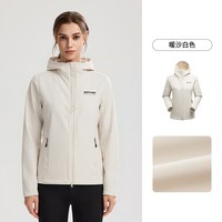 诺诗兰 秋冬女款三防软壳衣户外徒步防风保暖弹力外套