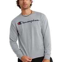 Champion 男式 经典长袖  加大加长款 牛津灰色字体 XX-Large Tall