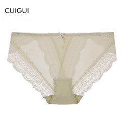 翠闺 「CG」丝滑冰凉裸感缎面性感蕾丝内裤女2026新款夏薄款低腰高开叉