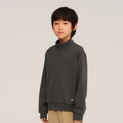 幼岚 ALLBLU）allblu幼岚儿童T恤A类25秋新款男童女童吸湿透气 墨水灰