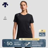 迪桑特 WOMEN’S RUNNING系列女士短袖针织衫 BK-黑色 M (165/84A)