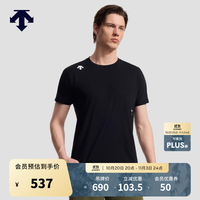 迪桑特 TRAINING系列男士亲肤透气圆领短袖针织衫 BK-黑色 L (175/96A)