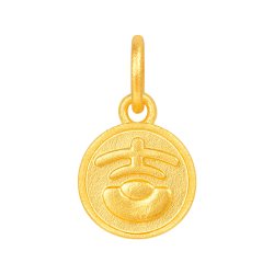 明牌珠宝 吉金系列黄金吊坠 足金如意黄财神吉祥小挂坠礼物AFC0968
