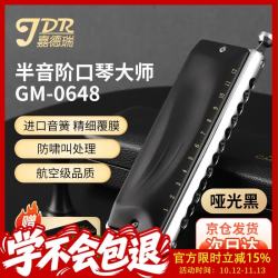 嘉德瑞 半音阶口琴12孔C调GM-0648进口音簧初学专业演奏款-哑光黑