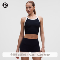 lululemon 丨Swiftly Tech 女士短款圆领工字运动背心 2.0 LW1GH8S 海军蓝宝石滴点纹/白 S /6