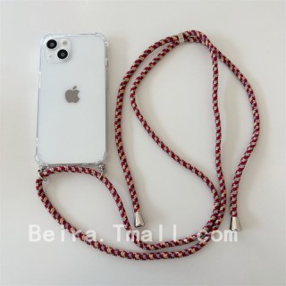Beira 孔孝真同款苹果15pro斜跨适用iPhone 13ProMax手机壳透明11防摔Xs/R硅胶6S网红8Plus女7挂绳12保护软套14plus
