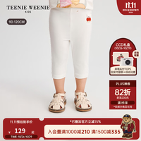 TEENIE WEENIE Kids小熊童装26年新款女宝宝蕾丝莫代尔混纺打底裤 米白色 120 c
