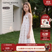 TEENIE WEENIE Kids小熊童装26年新款女童纯棉满印樱桃吊带连衣裙 米白色 130 c