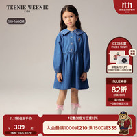 TEENIE WEENIE Kids小熊童装26年新款女童大翻领棉牛仔长袖连衣裙 牛仔色 110 c