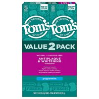 Tom's of Maine 抗牙菌斑美白无氟牙膏 薄荷味 5.5盎司 155g*2支装