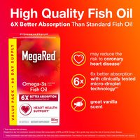 MegaRed 6倍吸收Omega-3深海鱼油软胶囊 800mg 80粒