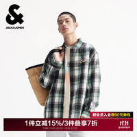 杰克琼斯 杰克·琼斯（JACK&JONES）NBA联名波士顿凯尔特人队男装衬衫格纹 E03青铜绿