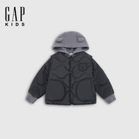 Gap 男童 秋季新款防泼水三合一羽绒服 黑灰