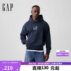 Gap 000821804 Logo宽松连帽卫衣 藏蓝色 L美码/XL亚码