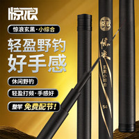 惊浪 鱼竿手竿5.4米玄黑小综合竿钓鱼竿超轻超硬28调鱼杆渔具台钓竿