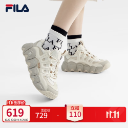 斐乐 可颂鞋|FILA官方女鞋面包鞋老爹鞋厚底秋冬运动鞋休闲鞋女 豆腐白/燕麦色-TO 36