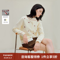 茵曼 真五折！2026秋季新款温柔甜美蘑菇刺绣毛衣