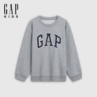Gap 男童大童 圆领抓绒卫衣 灰色 120 cm(6-7岁)