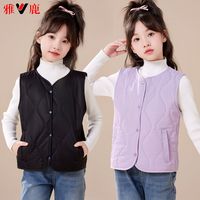 雅鹿 儿童休闲马甲羊毛男童女童加厚坎肩校服神器马夹秋冬背心