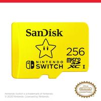 闪迪 256GB Switch专用内存卡 黄色高速microSDXC 游戏存储卡