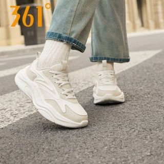 百亿补贴：361° 女鞋城市复古老爹鞋女秋季新款厚底增高休闲鞋运动小白鞋女