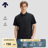 迪桑特 DUALIS系列都市通勤男士短袖POLO衫 IB-墨黑色 L (175/96A)