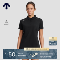 迪桑特 WOMEN’S TRAINING系列女士吸湿速干短袖POLO衫 BK-黑色 M (165/84A)