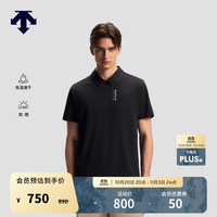 迪桑特 RUNNING系列男士跑步运动健身UPF100+防晒吸湿速干短袖POLO衫 BK-黑色 3XL (190/108A)