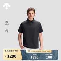 迪桑特 DUALIS系列都市通勤凉感UPF100+防晒男士短袖POLO衫 IB-墨黑色 XL