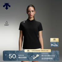 迪桑特 WOMEN’S TRAINING女士吸湿速干短袖POLO衫新品 BK-黑色 L (170/88A)