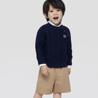 Gap 男女童秋款刺绣logo针织衫儿童装 海军蓝
