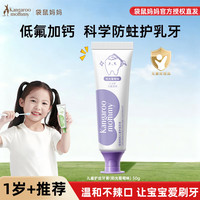 袋鼠妈妈 儿童宝宝牙膏6-12岁防蛀含氟换牙期护齿13岁+青少年青春期男女孩 葡萄味50g