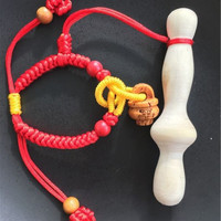 婴儿宝宝花椒木树咬牙棒手工平安桃核花椒树 桃木梅花保龄球花椒木磨牙棒