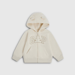 Gap 男女童logo刺绣抓绒卫衣儿童装外套 米色