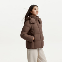 坦博尔 680+蓬90%绒百搭韩版连帽羽绒服 可脱卸帽
