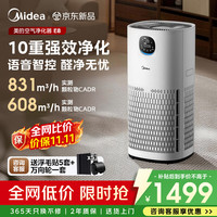 美的 E8空气净化器鼻炎家用甲醛数显除烟味异味过敏原吸猫毛空气净化机