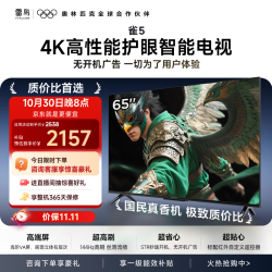 TCL 雷鸟电视 65雀5 65英寸 144Hz高刷 低蓝光护眼 32G大内存  平板电视机65F56A