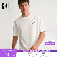Gap 100%棉字母印花圆领短袖T恤